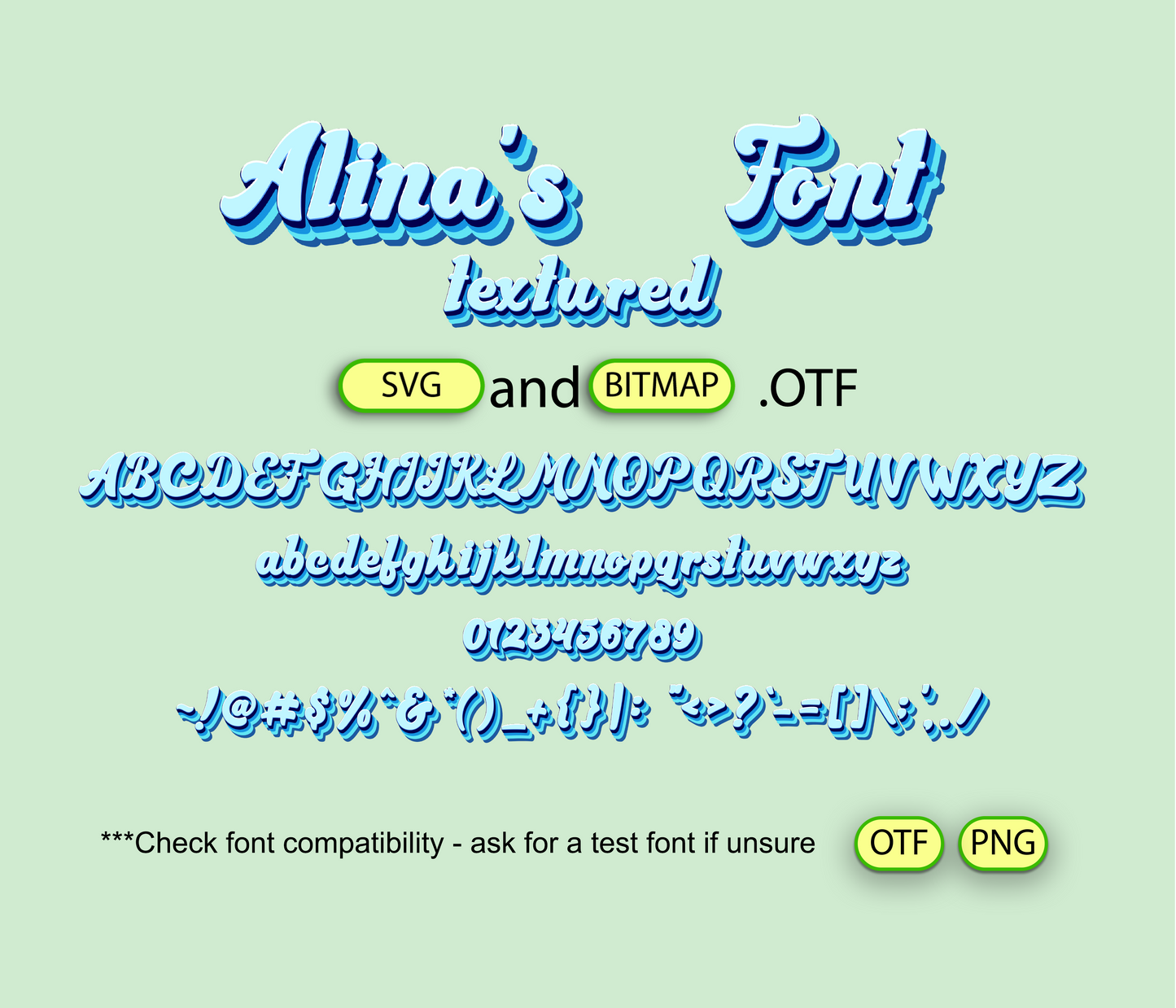 Groovy Blue Font Textured