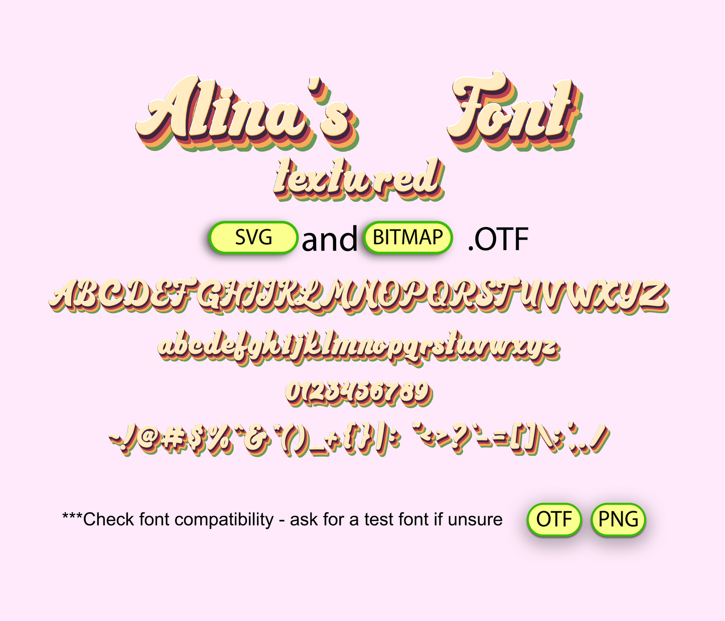 Flower Power Font Textured