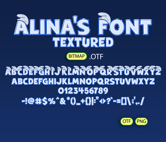 Tiny Blue Folk Font Textured - Alina's Fonts