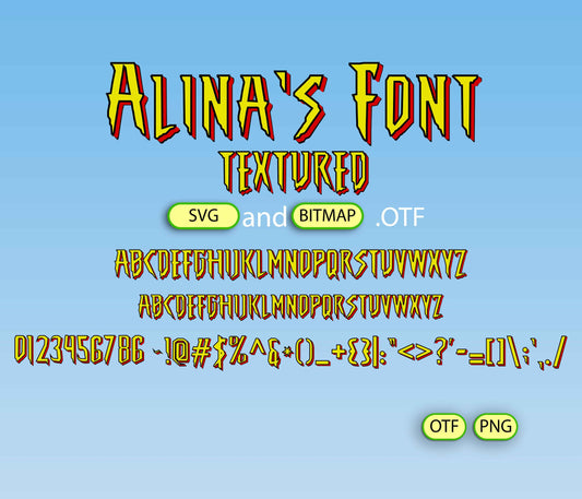 Superhero Legend Font Textured - Alina's Fonts