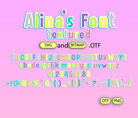 Squishie Companions Font Textured - Alina's Fonts