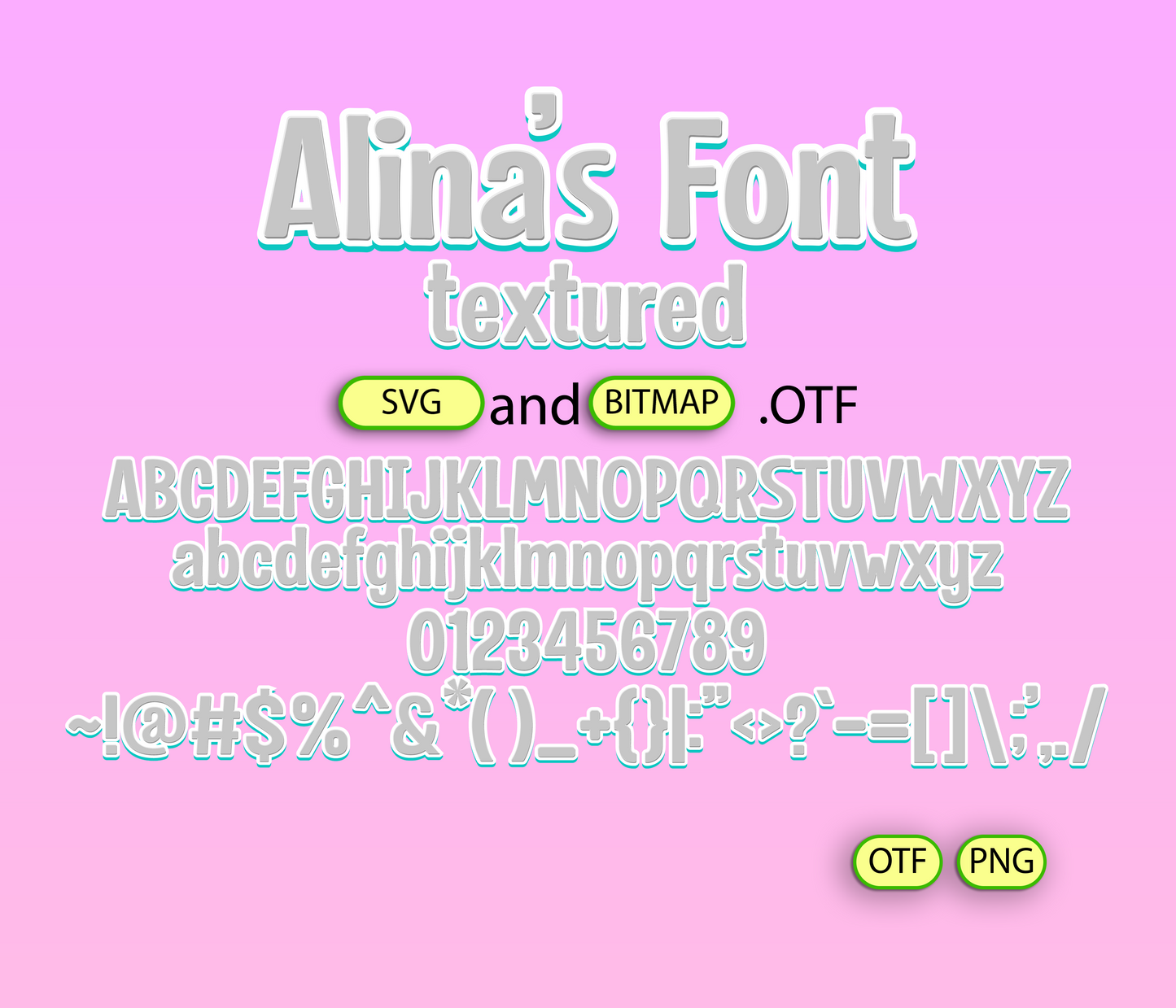 Fluffy Gray Color Font Textured for Kids