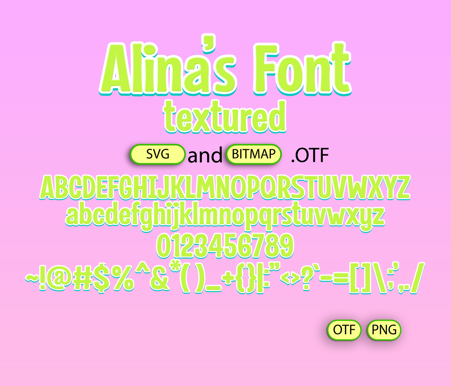 Plush Green for Toy Packaging Font Textured