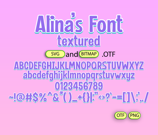 Cute Purple Fluffy Color Font Textured
