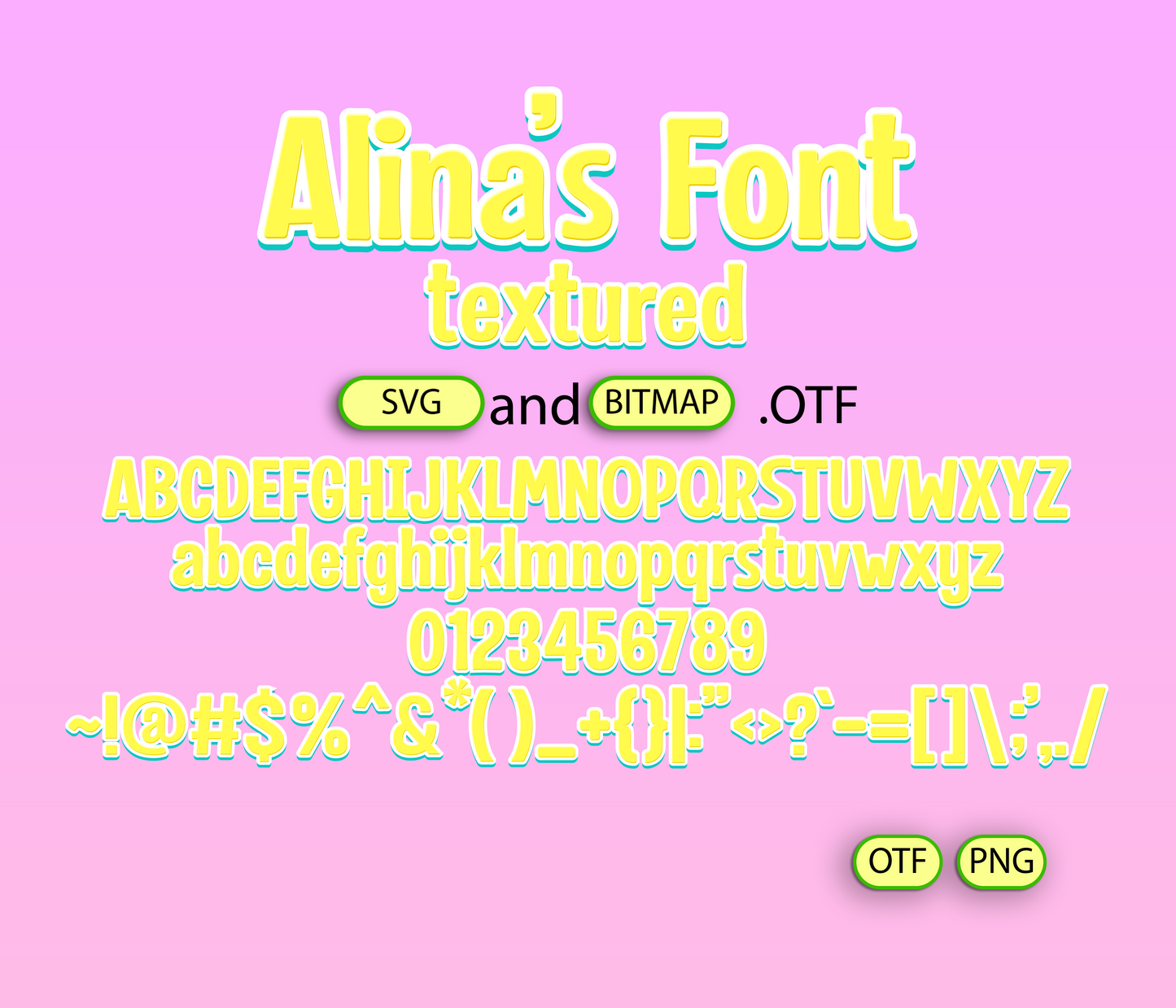 Children's Plush Yellow for Kawaii Design Font Textured