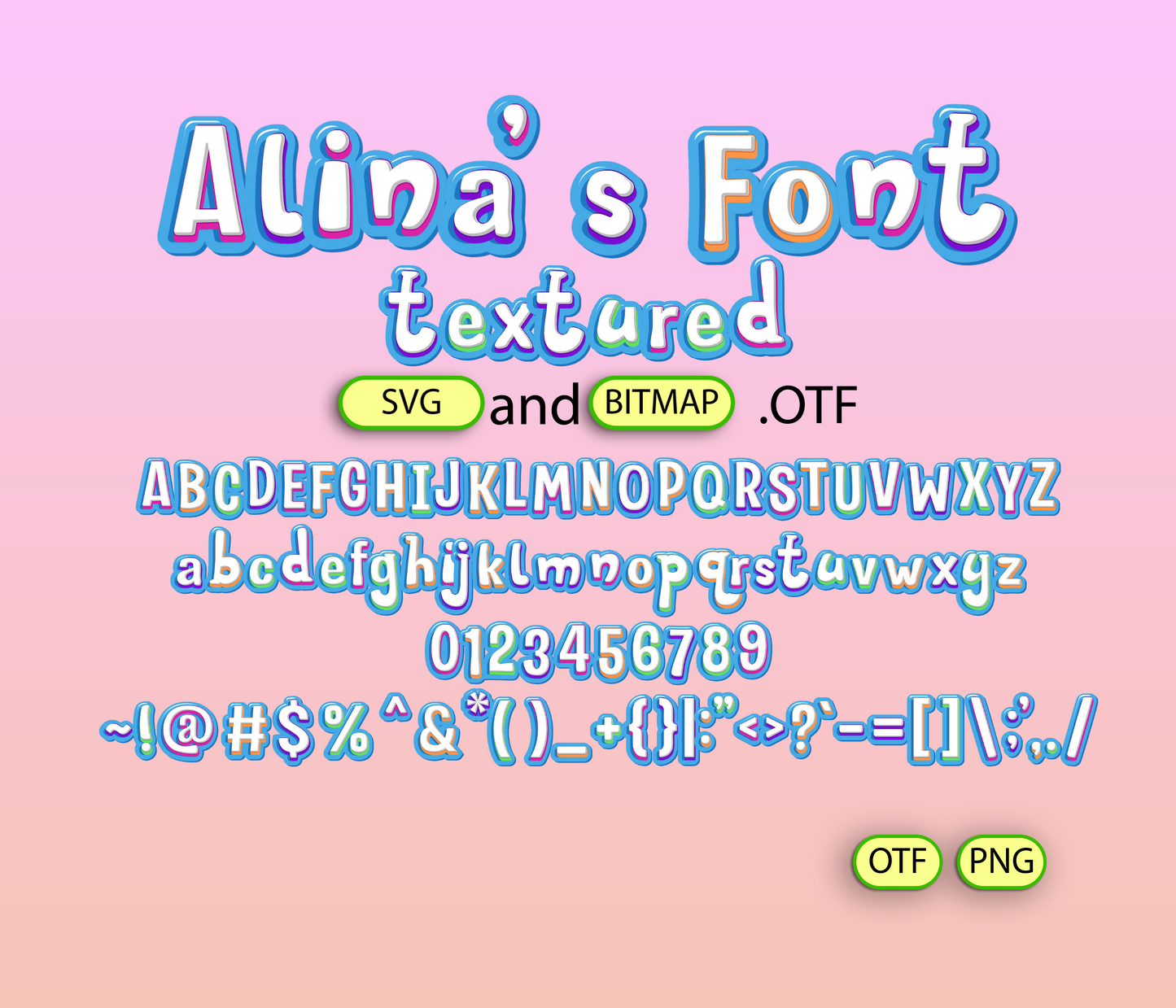 Squooshie Pals Font Textured - Alina's Fonts