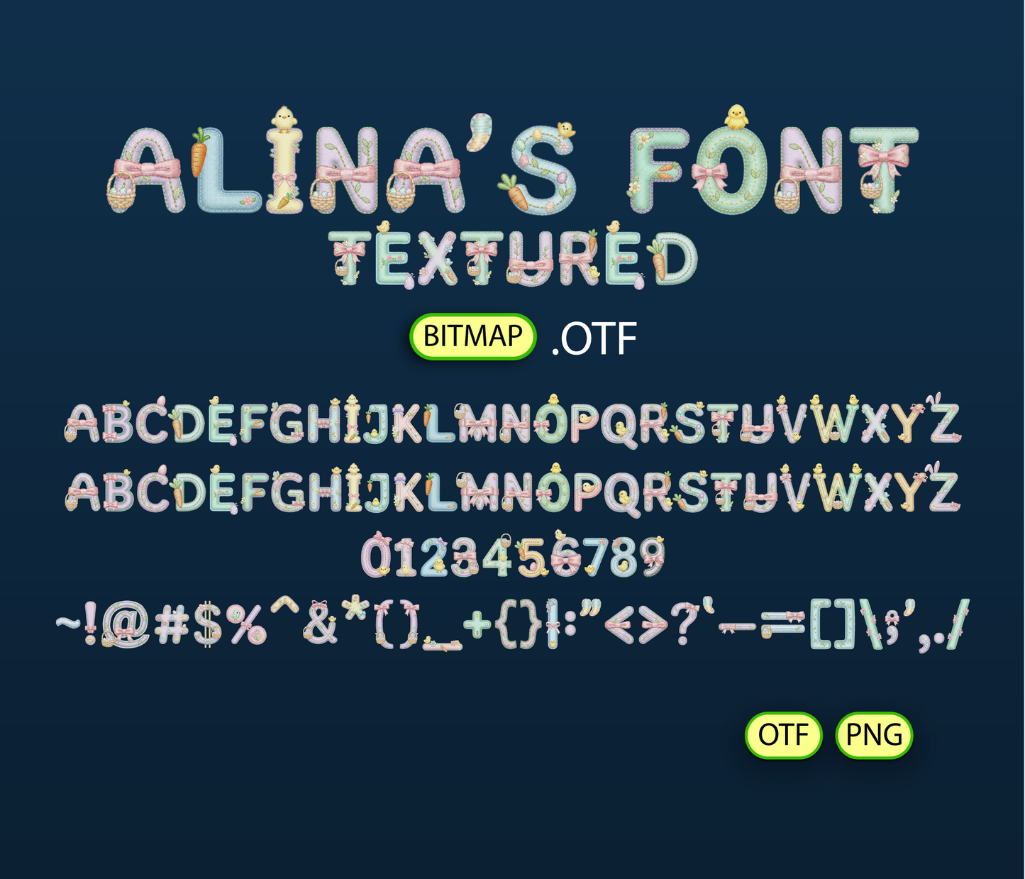 Stitch Easter Font Textured