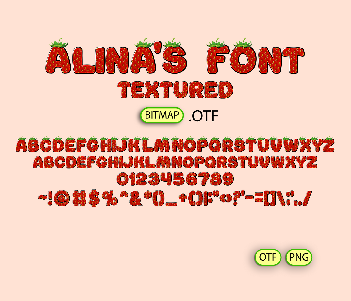 Strawberry Pattern Font - Alina's Fonts