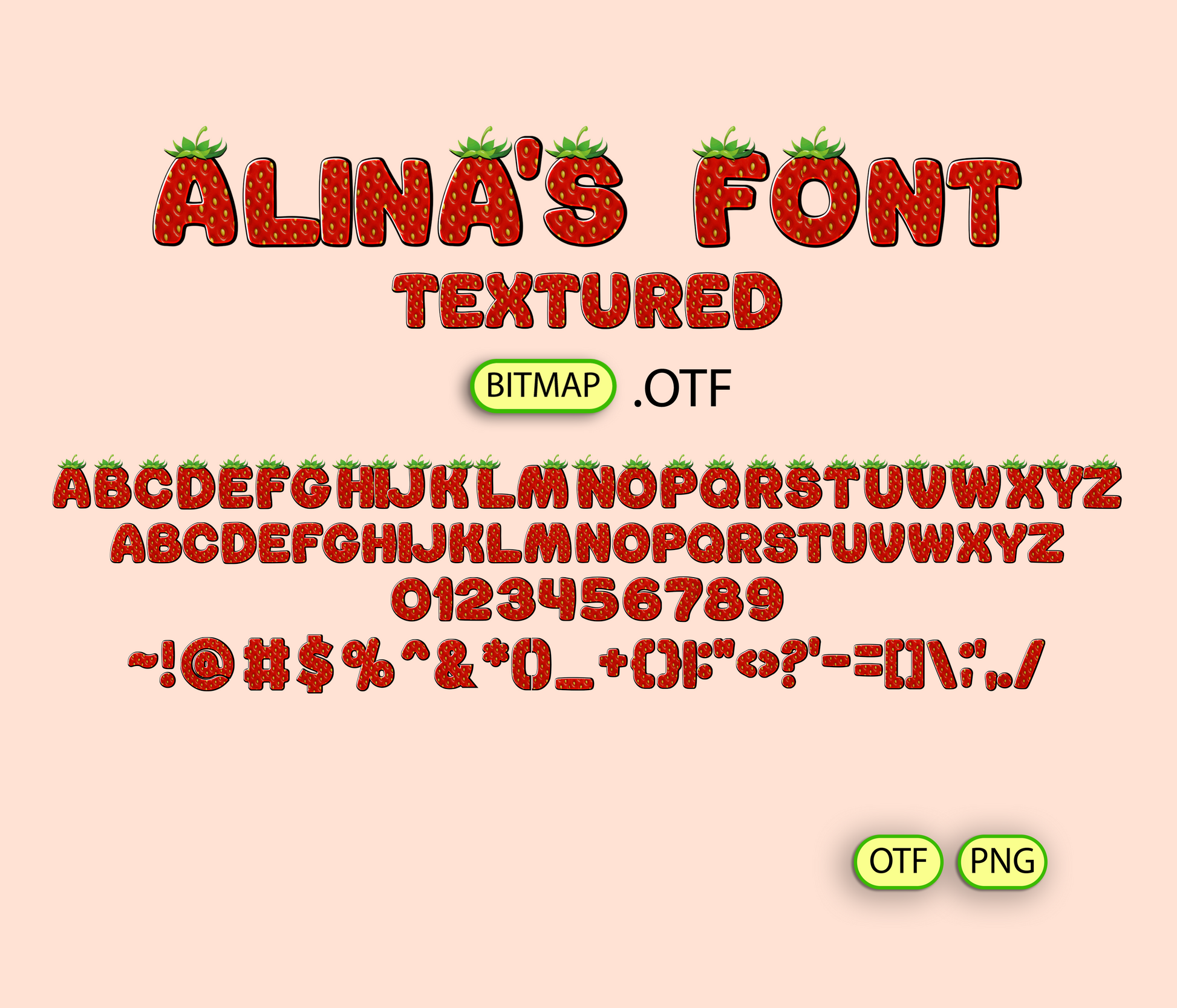 Strawberry Pattern Font - Alina's Fonts