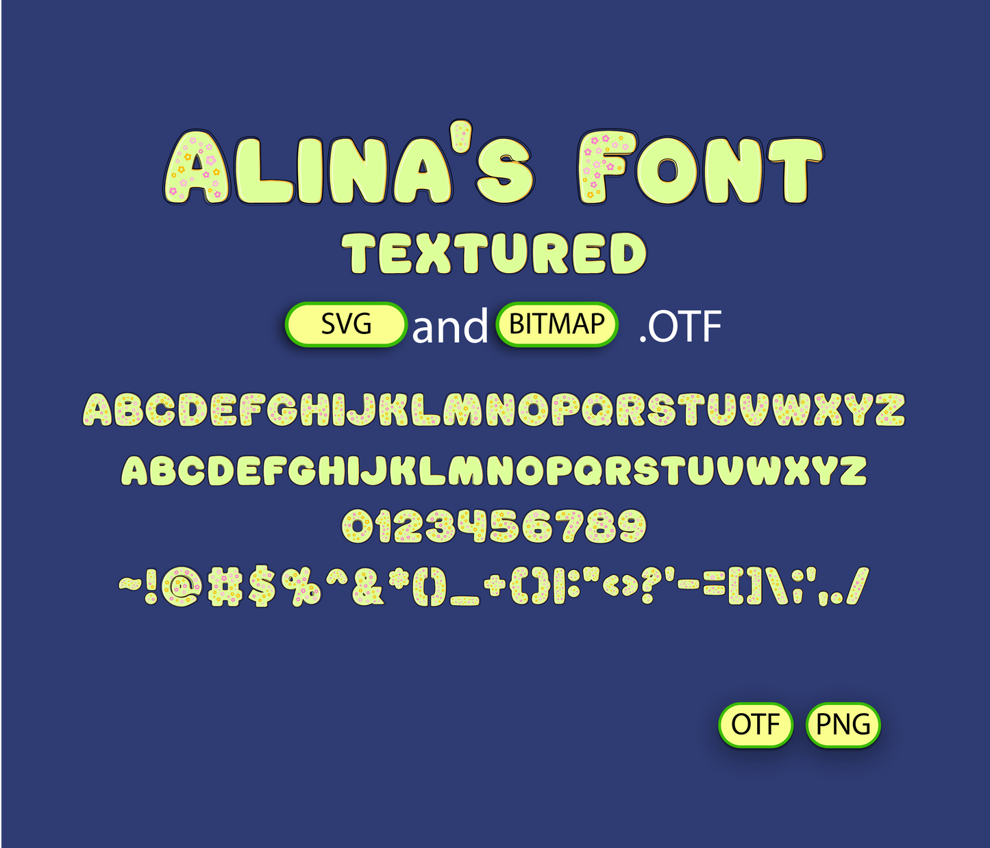 Summer Holiday Typeface Flowers Pattern Font