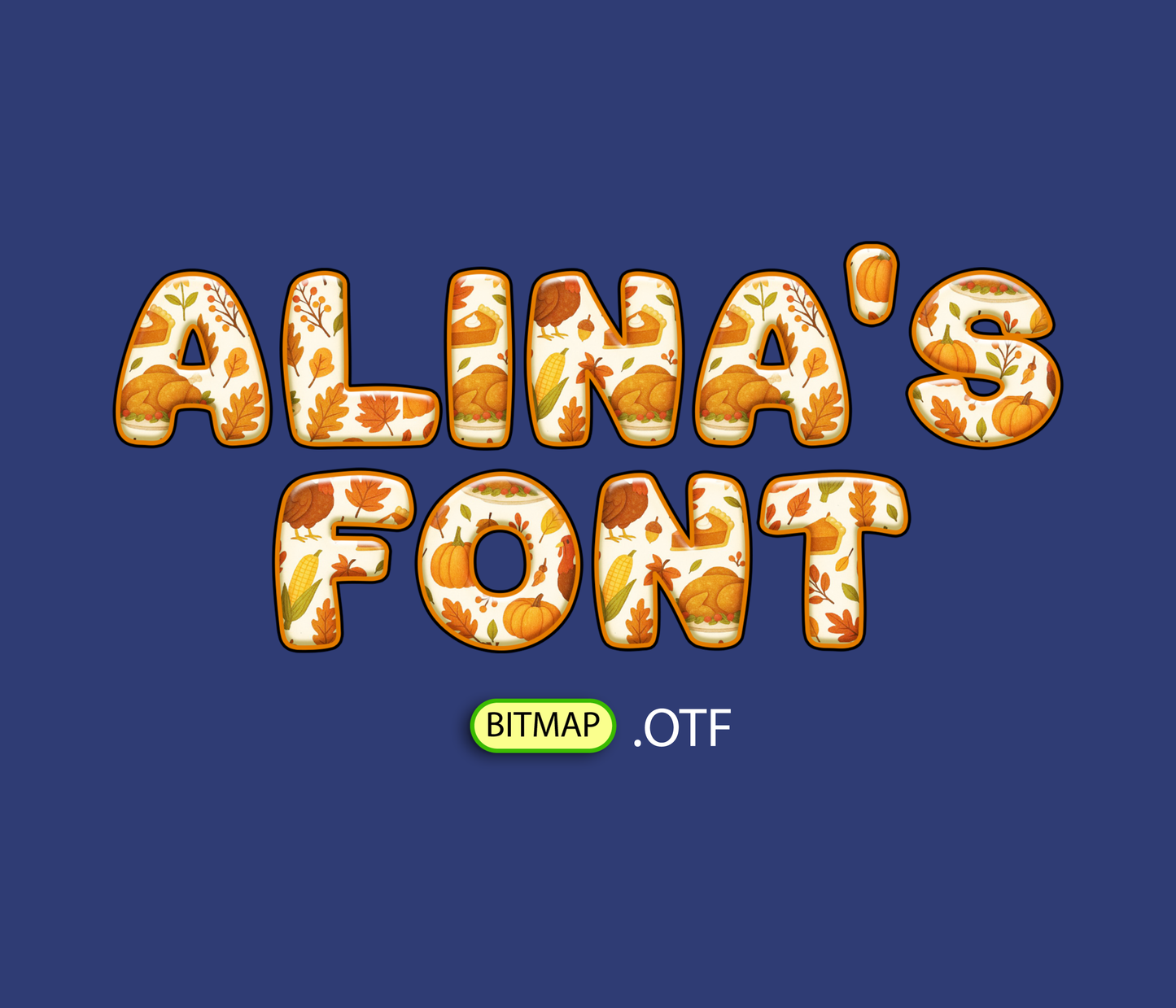 FREE Autumn Feast Pattern Font