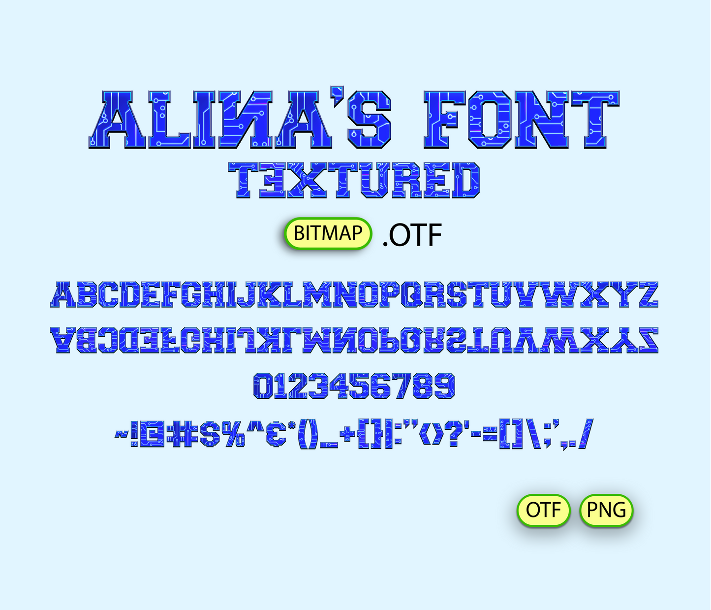 Flipped Orientation Font Textured