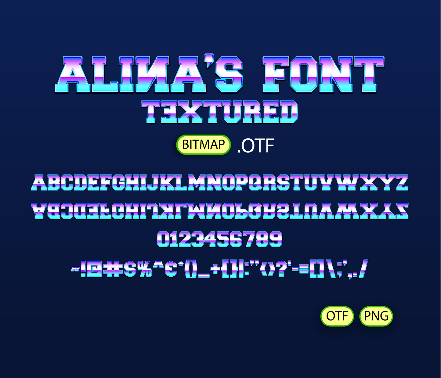 Vertical Flip Font Textured