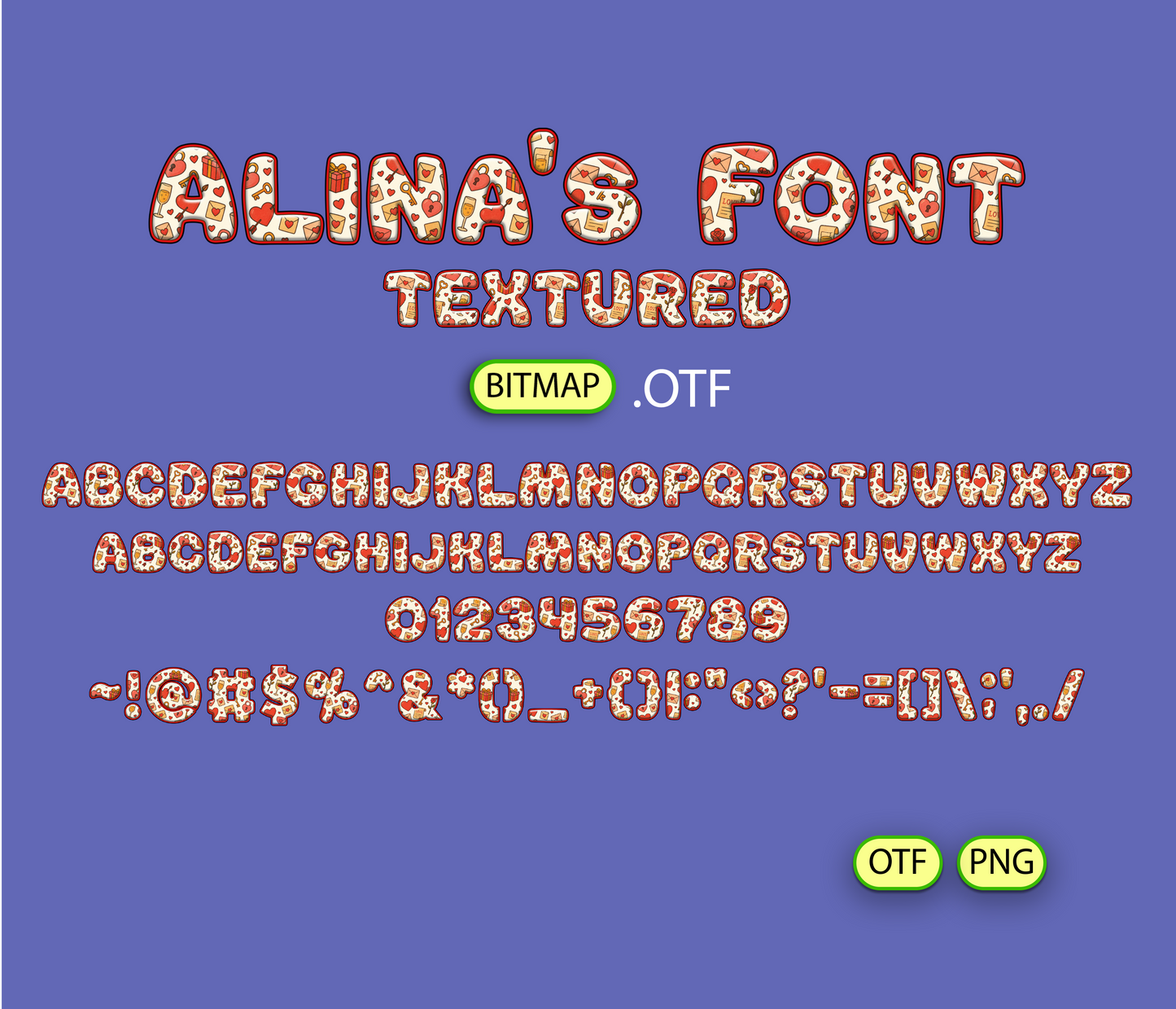 FREE Valentine's Day Romance Pattern Font