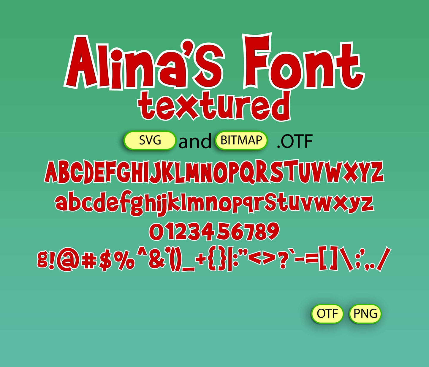Veggie Friends Font Textured - Alina's Fonts