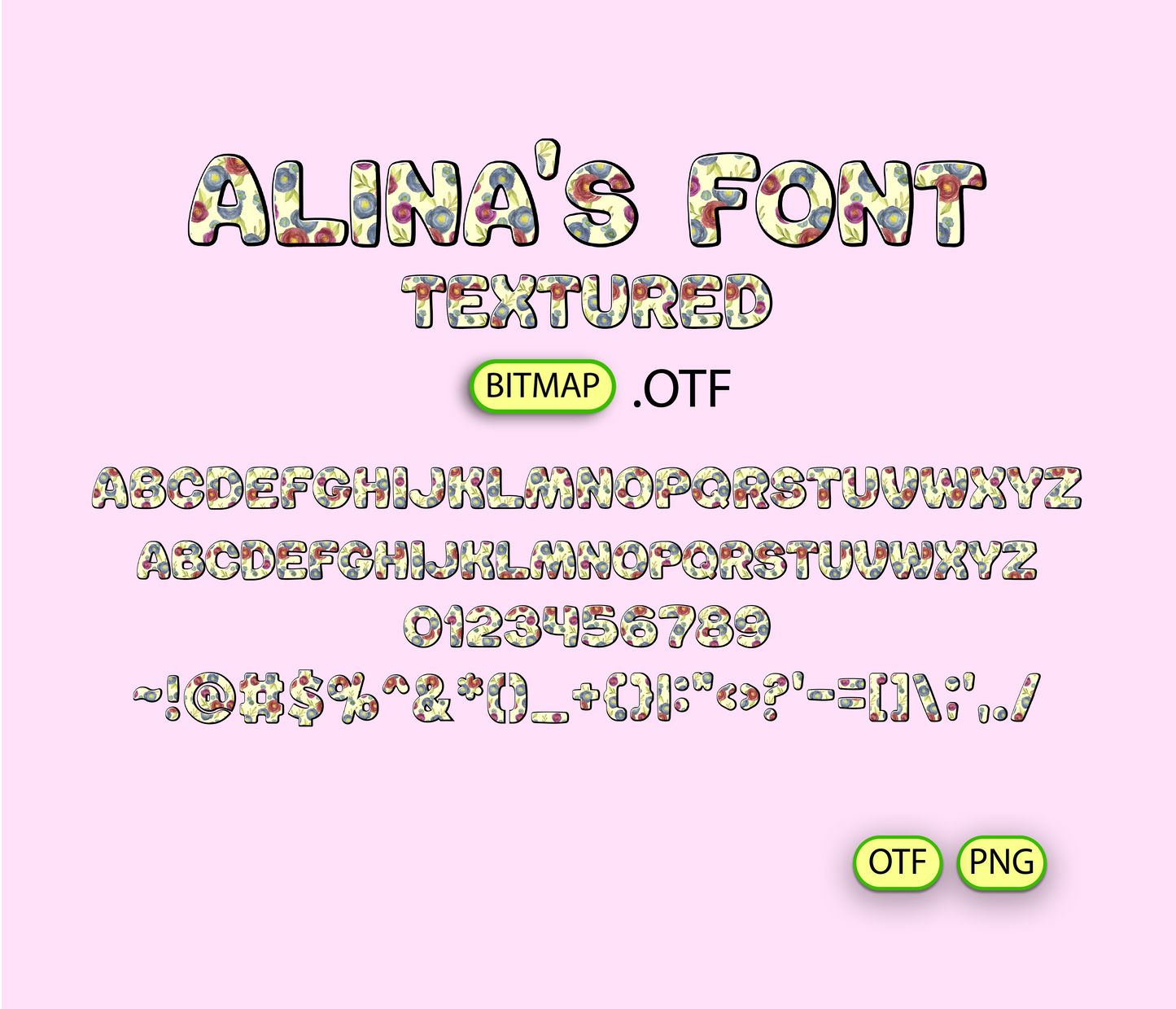 Watercolor Flowers Pattern Font