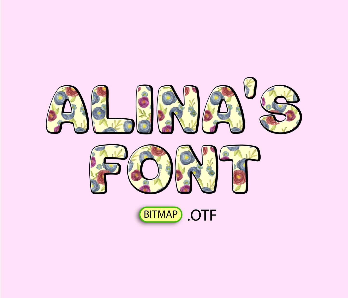 Watercolor Flowers Pattern Font