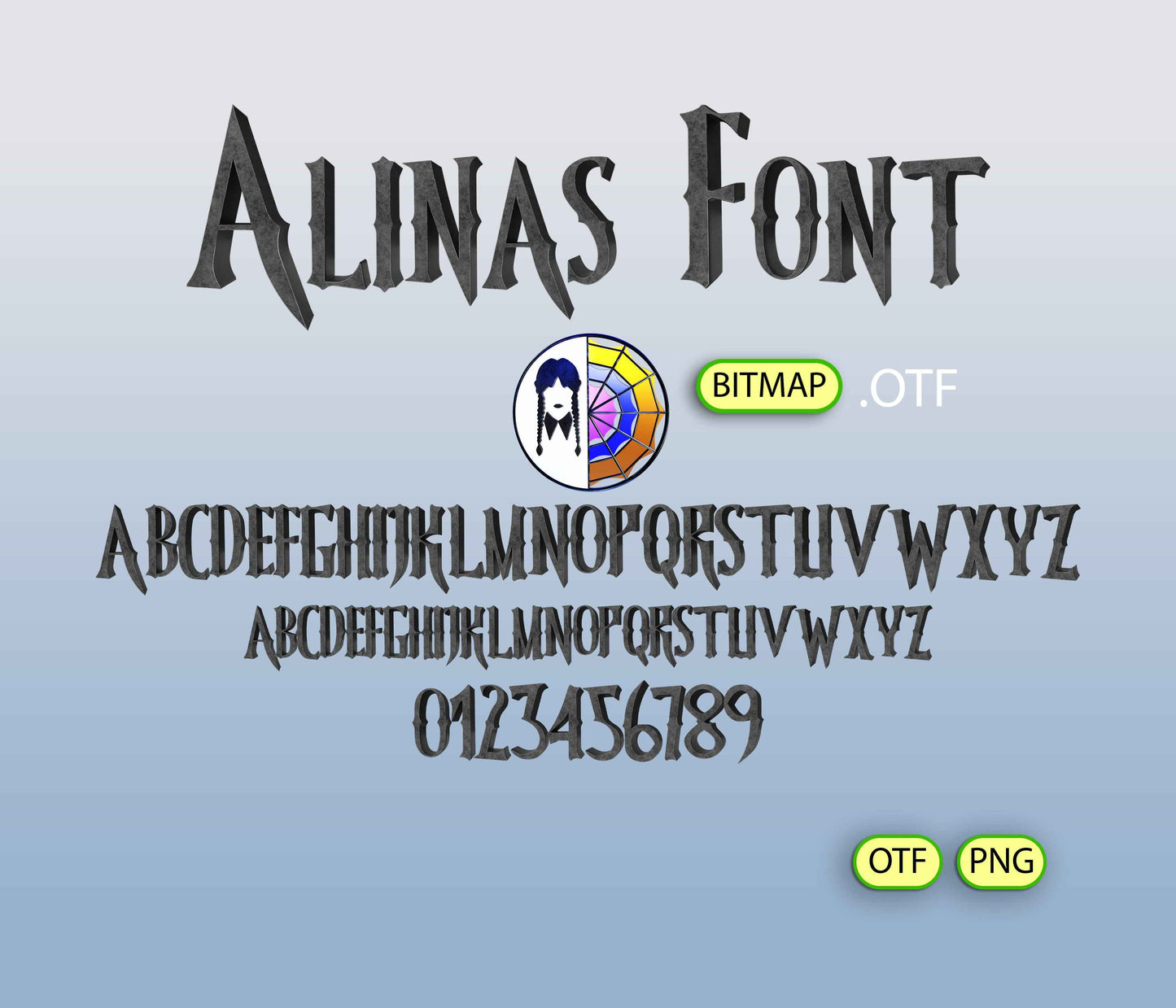 Gothic Family Font Textured - Alina's Fonts